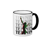 Das Tennis der Becher-Frauen 1 Schwarzes auf Licht Teehaferl