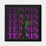 Das Tennis der Magnet-Frauen 1 lila Dunkles oder h Kühlschrankmagnet