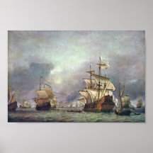 Das viertägige während des Kampfes von 1666 gefang Posterdrucke