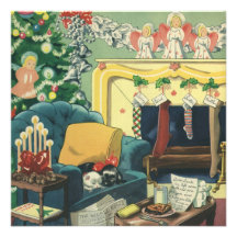 Das Vintage Weihnachtshaustier-Schlafen wartete Sa Ankündigungskarte