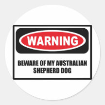 Das Warnen PASSEN VON MEINEM AUSTRALISCHEN SCHÄFER Runder Aufkleber