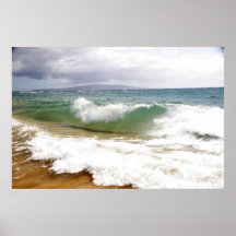 Das Zusammenstoßen bewegt in Maui wellenartig Poster