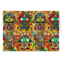 Davidsstern Hamsa Vintages Tapastry Karte