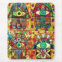 Davidsstern Hamsa Vintages Tapastry Mousepad