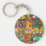 Davidsstern Hamsa Vintages Tapastry Schlüsselbänder