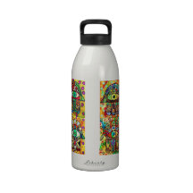 Davidsstern Hamsa Vintages Tapastry Wasserflasche