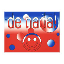 De Nada! Chile-Flagge färbt Pop-Kunst Galerie Gefaltete Leinwand