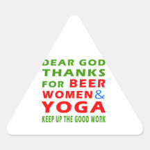 Dear God Thanks For Beer Women And Yoga Sticker
