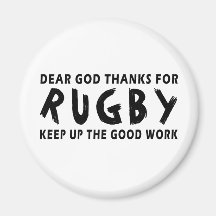 Dear God Thanks For Rugby Refrigerator Magnet