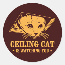 Decken-Katze passt Sie auf Runde Sticker