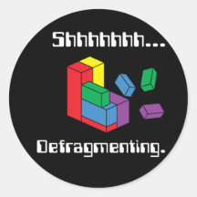 Defragmenting Runder Sticker