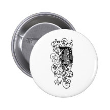 Dekorativer Buchstabe D Button