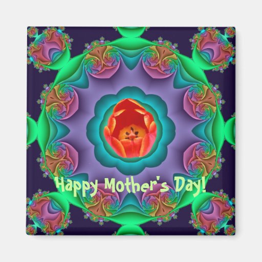 Dekorativer Magnet der Tag der Mutter mit Tulpe Kühlschrankmagnete