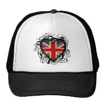 Dekoratives britisches Herz Retrokappen