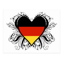 Dekoratives deutsches Herz Postkarte