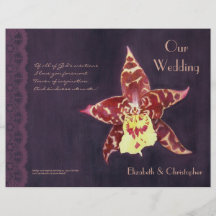 Dekoschwarzorchideen-Hochzeitsprogramm der elegant Flyer