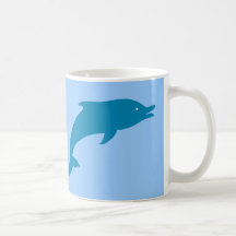 Delphin-Meeressäugetier-Fisch-Ozean-Blau-Tier Tasse