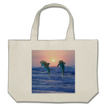 Delphine am Sonnenaufgang Leinentaschen