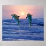 Delphine am Sonnenaufgang Plakatdrucke