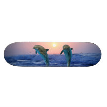 Delphine am Sonnenaufgang Bedruckte Skateboarddecks