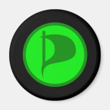 Deluxe Piraten-Party-Logo (sehen Sie Beschreibung) Kühlschrankmagnet
