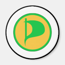 Deluxe Piraten-Party-Logo (sehen Sie Beschreibung) Kühlschrankmagnet