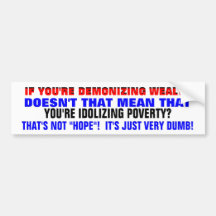 DEMONIZING REICHTUM BETET ARMUT AN AUTOSTICKER