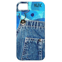 Denim-Jean-Gesamte und kariertes Hemd iPhone 5 Schutzhüllen
