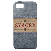 Denim-Jeans-Umbau mit Ihrem Namen iPhone 5 Etuis
