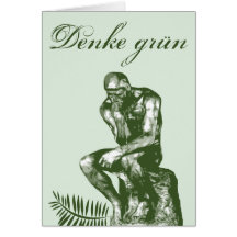Denke grün - MIT Auguste Rodins Denker Grußkarte