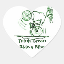 Denke ökologisch-Fahrt ein Fahrrad Sticker