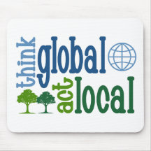 Denken Sie globales Taten-Einheimisches Mauspads