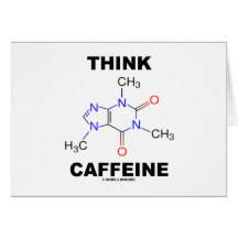 Denken Sie Koffein (Koffein-chemisches Molekül) Grußkarte
