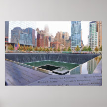 Denkmal-Brunnen des Bodennullpunkt-WTC Plakatdruck