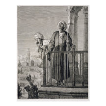 Der Anruf des Muezzins zum Gebet, 19. Jahrhundert Postkarte