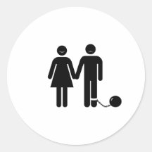 Der "Ball und der angekettete" Bräutigam Runder Aufkleber