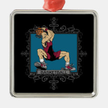 Der Basketball der aggressiven Männer Weihnachtsbaum Ornamente