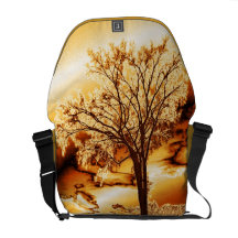 Der Baum in der flüssigen GoldRickshaw-Bote-Tasche Kuriertaschen