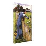 Der Blumen-Picker ~ John William Waterhouse Galerie Gefaltete Leinwand