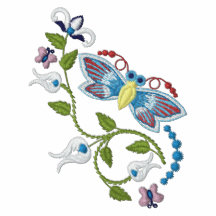 Der Blumendas polo-T-Shirt schmetterling gestickte