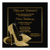 Der Brithday schwarzes Goldder hohen Heels-Frau Pa Einladung