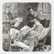 Der Dorf-Held, "von der Freizeit-Stunde", 1891 Sticker