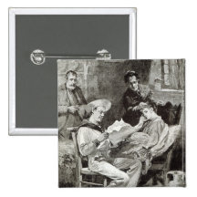 Der Dorf-Held, "von der Freizeit-Stunde", 1891 Anstecknadelbutton