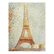 Der Eiffelturm durch Georges Seurat Postkarte