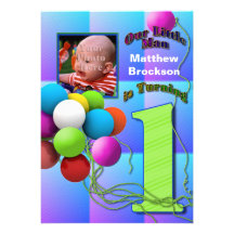 Der erste Geburtstag des Babys - Ballone Individuelle Einladungskarte
