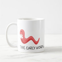 Der frühe Wurm erhält dem Vogel lustigen Becher Tasse