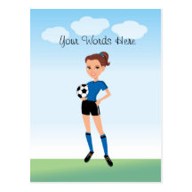 Der Fußball-Spieler des Mädchens personalisiert Postkarte