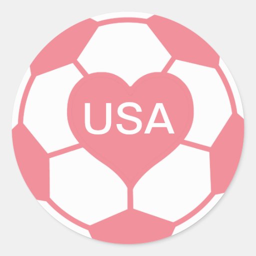 Der Fußball-Team Liebe US-Frauen Runder Aufkleber