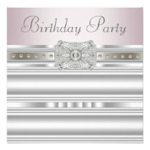 Der Geburtstags-Party der Diamant-silbernen rosa F Ankündigungen