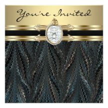 Der Geburtstags-Party der Jeweled eleganten schwar Individuelle Einladungskarte